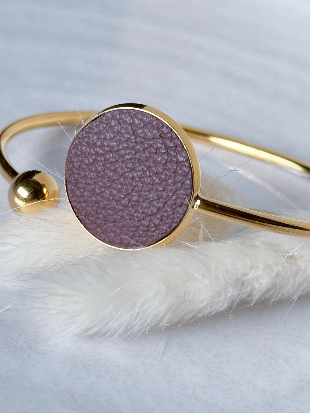 Gold Stainless Steel Bracelet with Leather