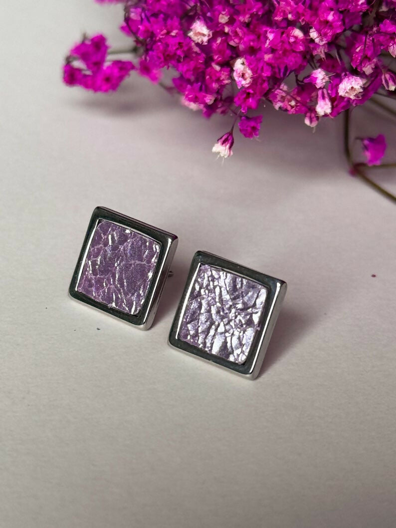 Silver Stainless Steel Stud Earrings