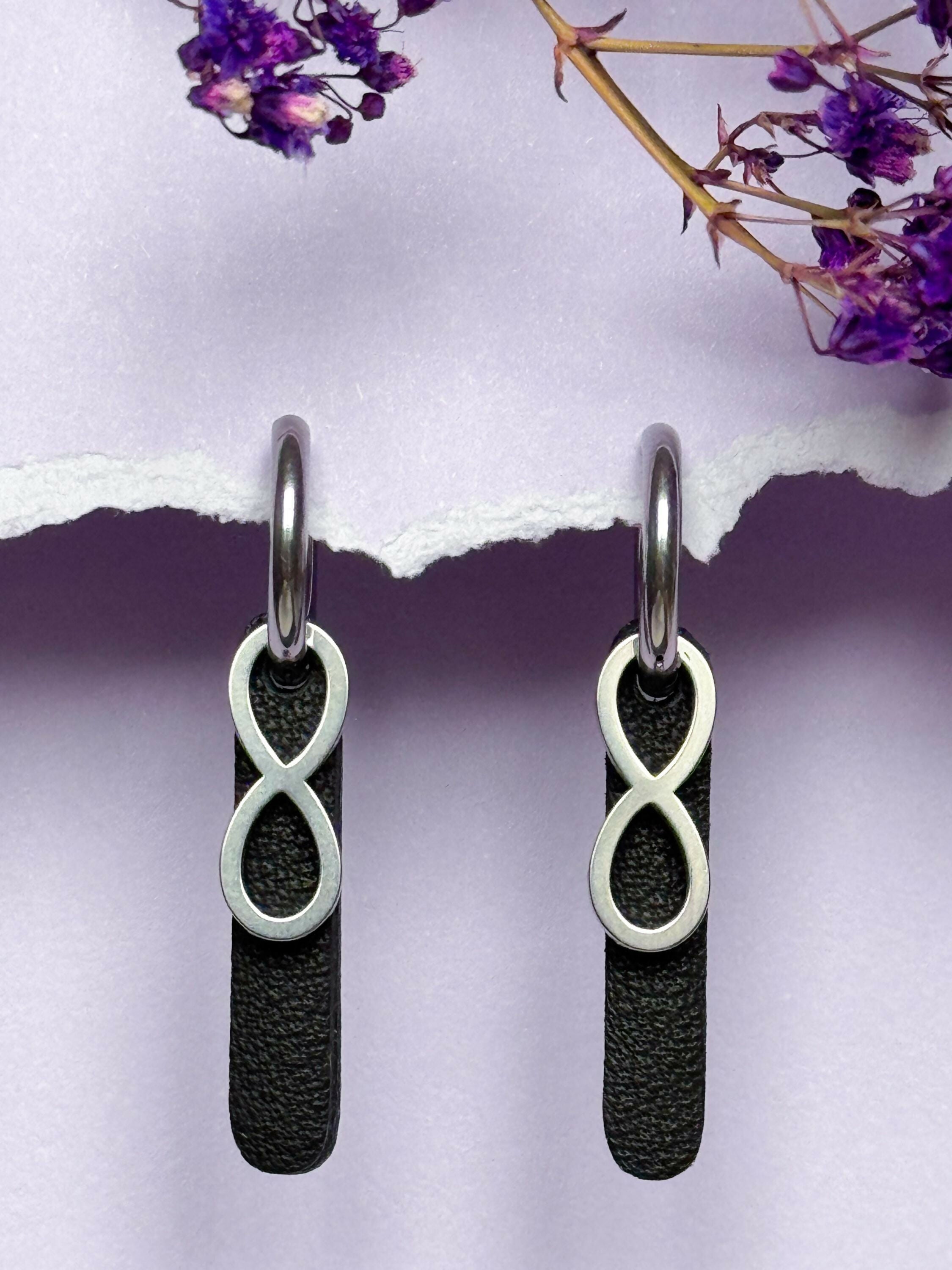 Leather Earrings Set Gold or Silver - 5 Interchangeable Geometric Pendants