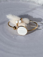 Gold Stainless Steel Bracelet with Leather