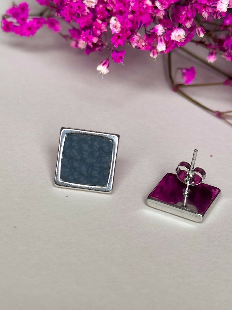 Silver Stainless Steel Stud Earrings
