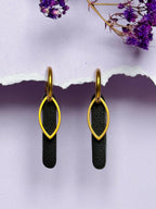 Leather Earrings Set Gold or Silver - 5 Interchangeable Geometric Pendants