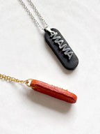 Mama Necklace - Leather and Stainless Steel