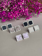 Silver Stainless Steel Stud Earrings