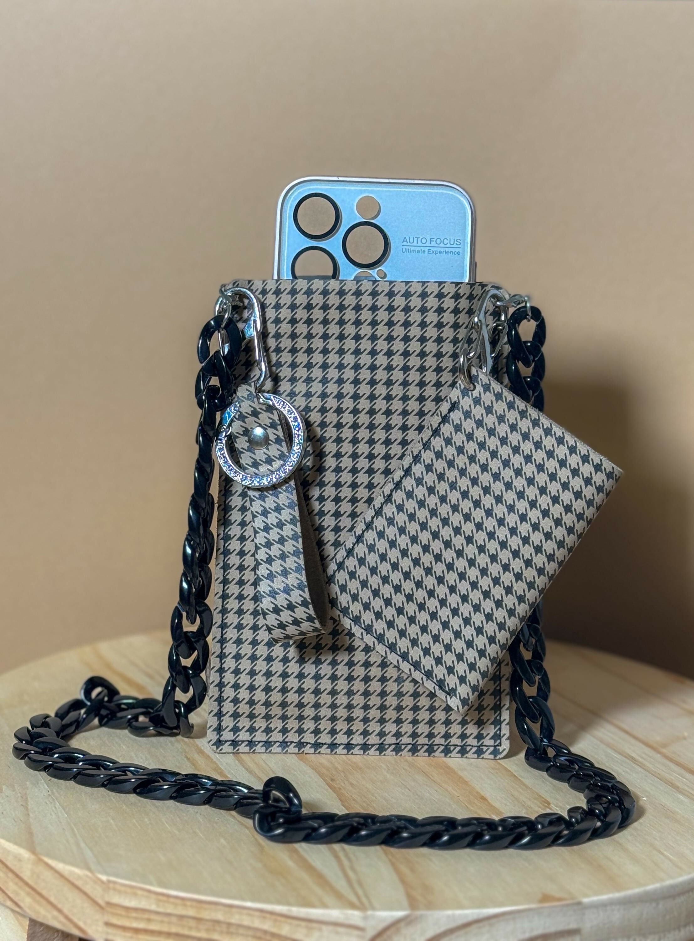Leather Phone Crossbody Bag Set