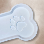 Jewelry Bowl Dog Bone with Paw, White