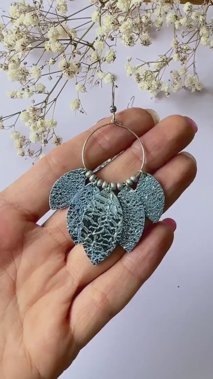 Leaf Hoop Earrings