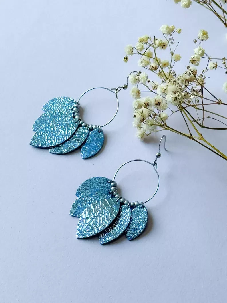 Leaf Hoop Earrings