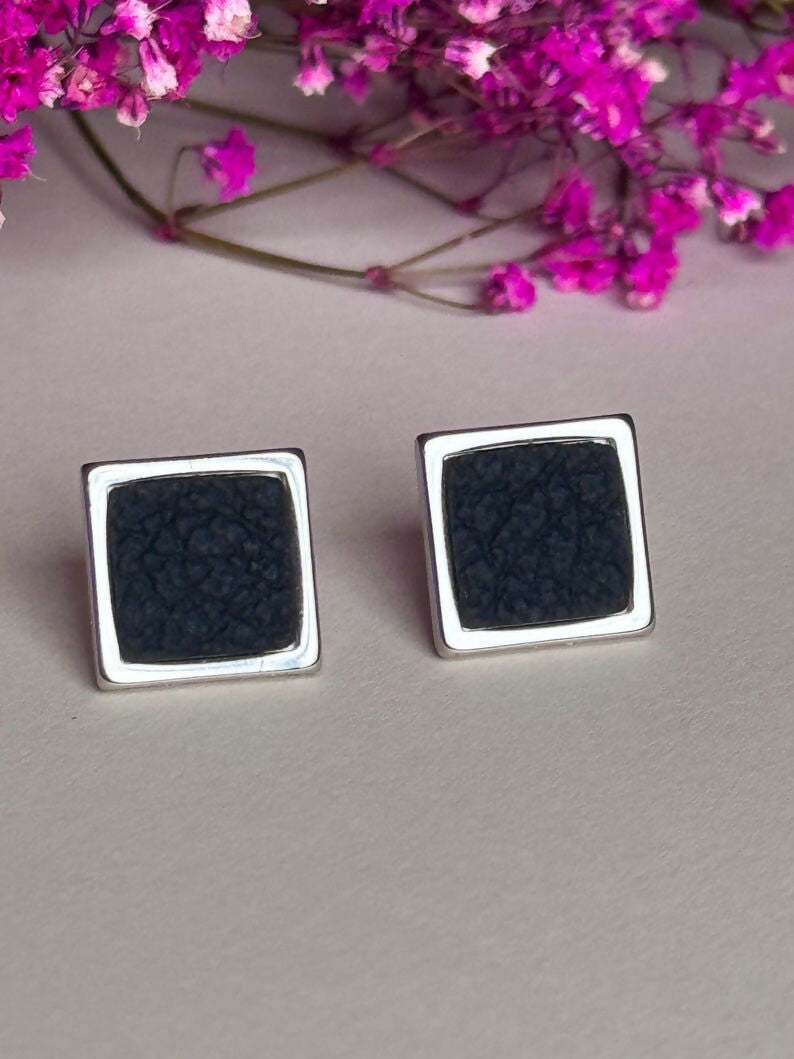 Silver Stainless Steel Stud Earrings